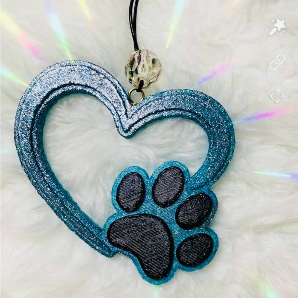 Heart Dog Paw Car Freshie